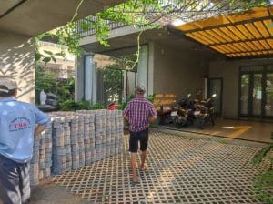 gạch trồng cỏ hình thực tế công trình