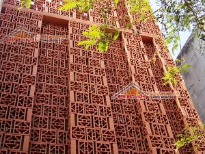 công trình gạch bông gió đồng tiền đất nung