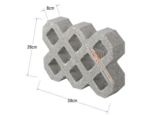 kích thước gạch trồng cỏ 8 lỗ