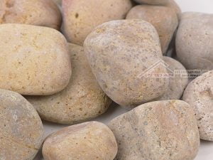 sỏi đá cuội tự nhiên trứng vịt màu xám vàng